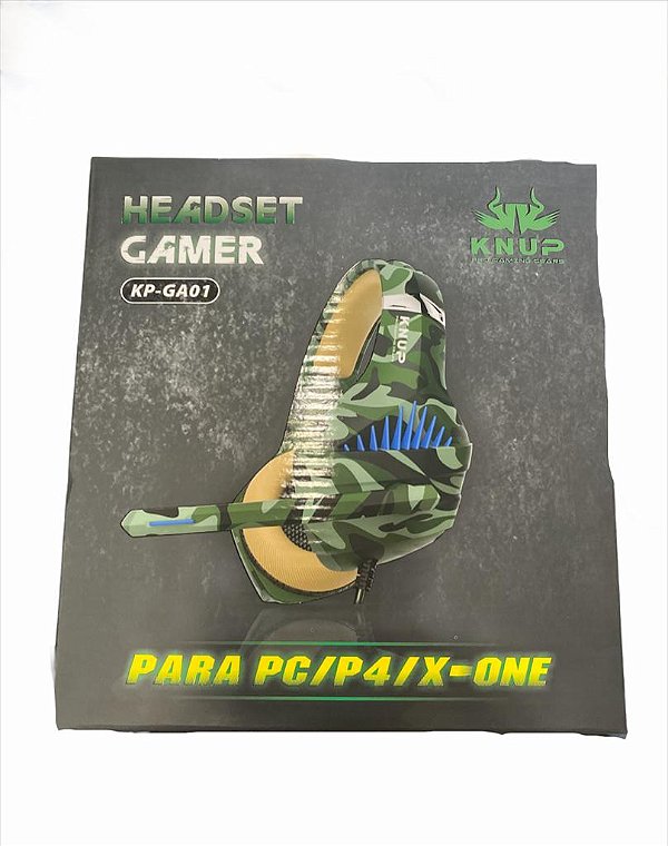 HEADSET GAMER 1 P2(F) X 2 P2(M) USB 2.0M KNUP KP-GA01