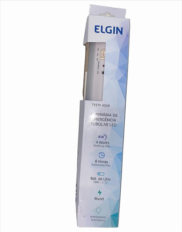 LUMINARIA DE EMERGÊNCIA 30 LEDS BATERIA DE LITIO TUBULAR ELGIN