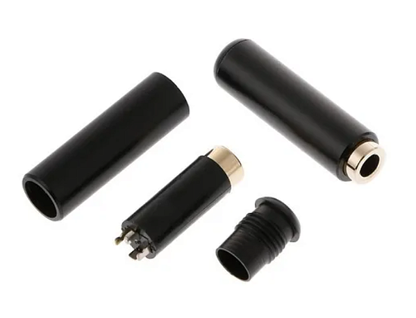 PLUG JACK P2 4C 3.5MM FEMEA ESTEREO J31G-B4 PROFISSIONAL PRETO/DOURADO MXT