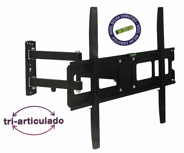 SUPORTE DE TELEVISAO TRI-ARTICULADO 32 A 70 SUPORTA ATE 50 KG - MODELO AR-E20MB