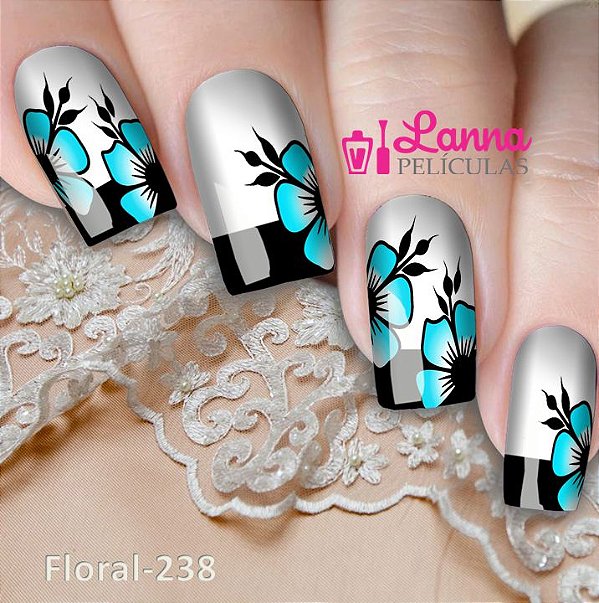 Películas ou Adesivos decorados para unhas  Floral