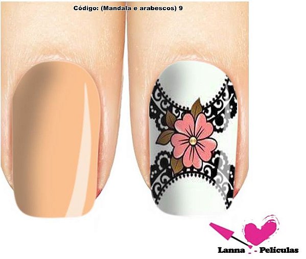 Películas ou Adesivos de Unhas Modelo - Arabesco Floral