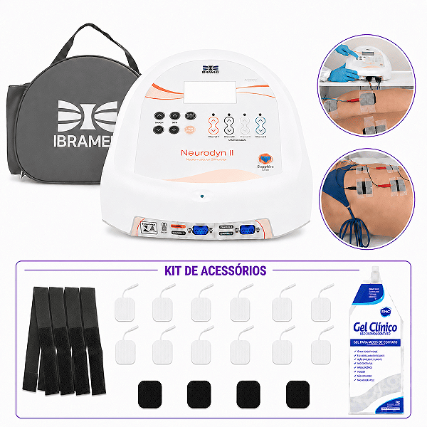 Neurodyn II Canais + Cintas Elásticas + Maleta - Ibramed