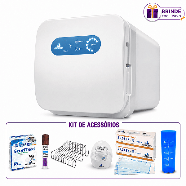 Autoclave Vitale Class 21L Inox Bivolt + Acessórios - Cristófoli