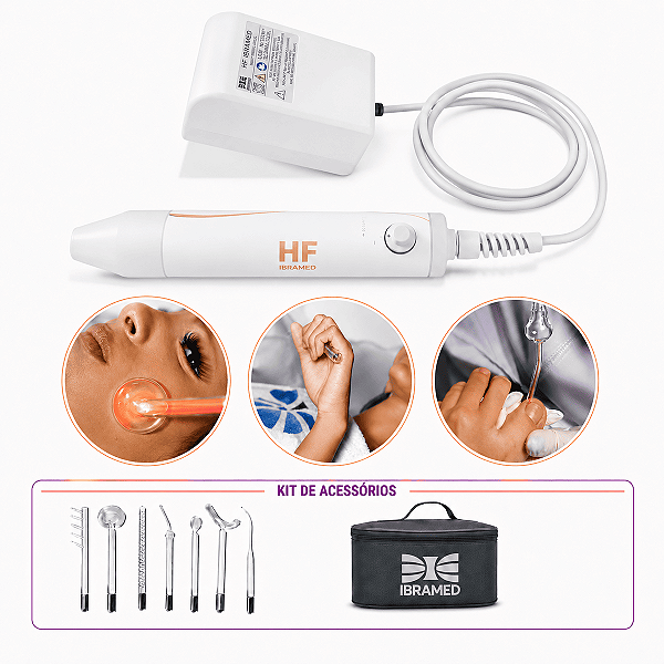 Novo HF Equipamento De Alta Frequência Portátil + 7 Eletrodos - Ibramed
