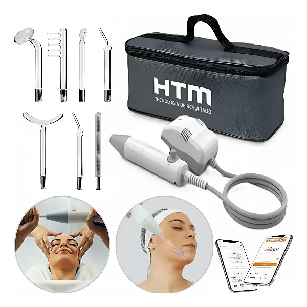 Alta Frequência Profissional HTM Beauty Face Bivolt 7 Eletrodos
