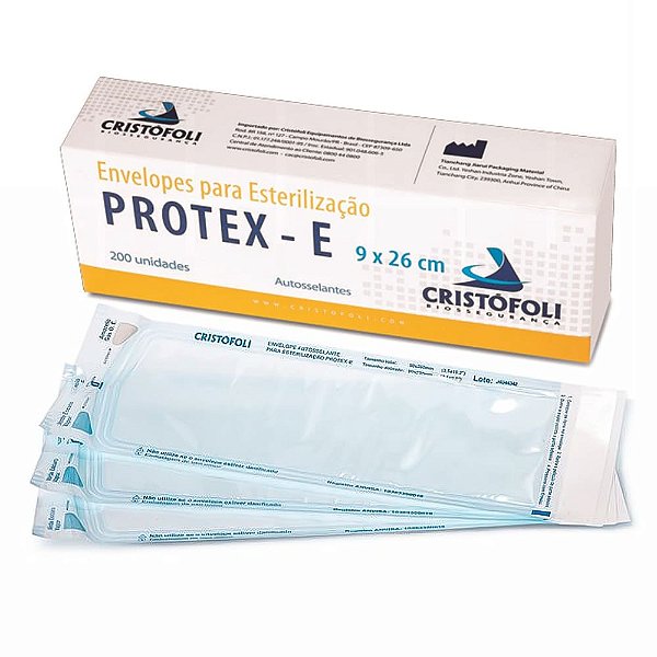 Envelopes Para Esterilização Protex E 9x26 cm 200 - Cristófoli