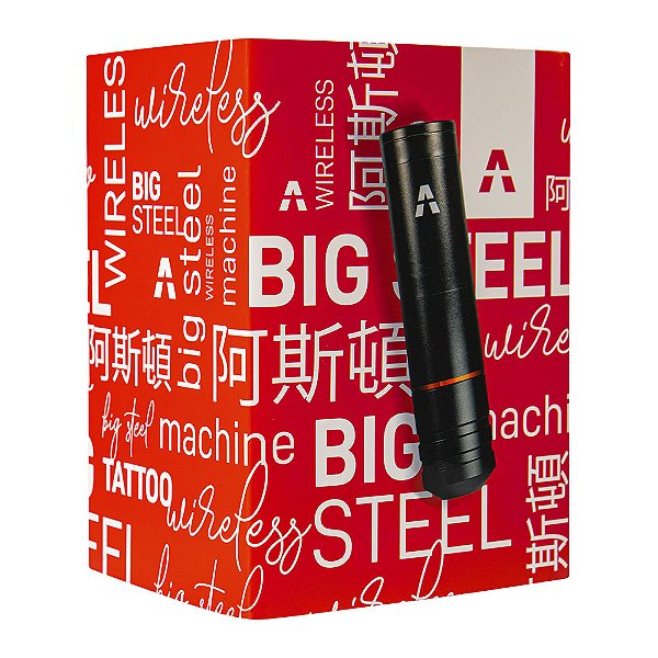 Máquina Rotativa Nova Pen Big Steel Preta Wireless Tattoo e Tricopigmentação Capilar - Aston Machine