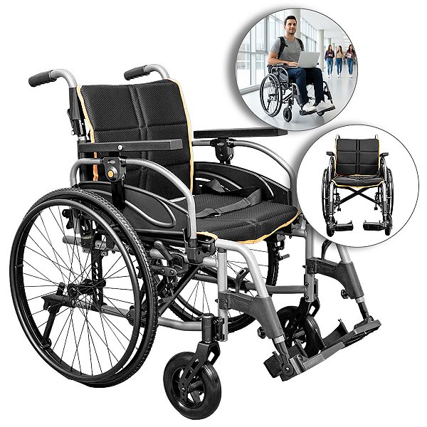 Cadeira De Rodas Alumínio Premium Max Até 150Kg - Hidrolight