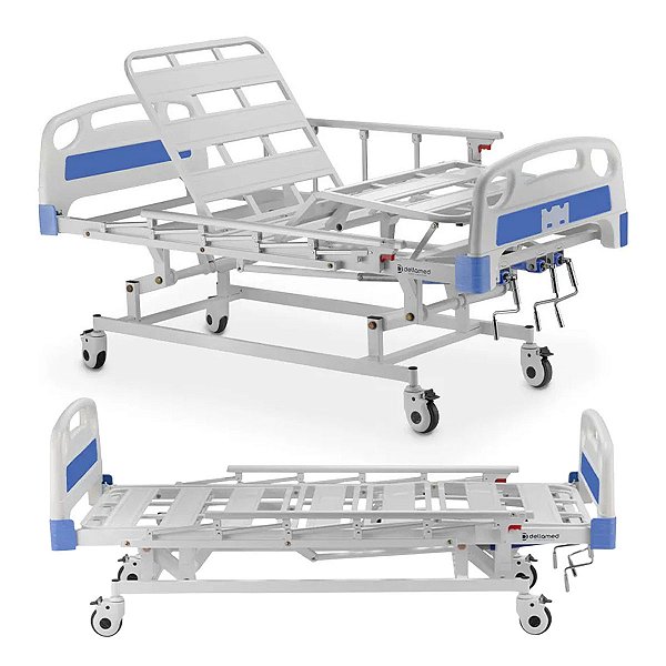 Cama Hospitalar 3 Movimentos Manual Até 200kg DX3 - Dellamed Embalagem danificada - OUTLET