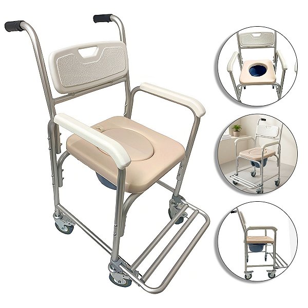 Cadeira De Banho S40 Em Alumínio Até 100Kg - Supermedy - OUTLET