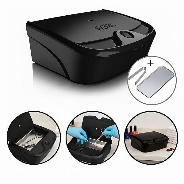 Estufa Esterelix Color Preta + Kit Pinça / Bandeja De Aço Inox - Mega Bell