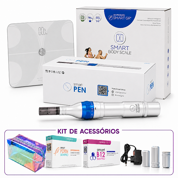 Derma Pen Caneta de Microagulhamento + B12 + PDRN + Necessaire + Balança