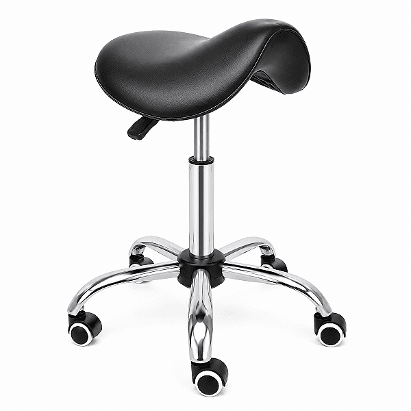 Mocho Sela Fixo Assento Ergonômico Giratório Preto - Akmed
