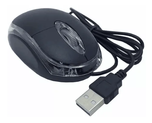 Mouse Óptico USB Preto Básico para PC