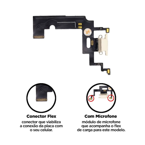 Flex de Carga para iPhone Xr com Microfone