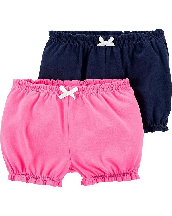 KIT 2 BERMUDAS CARTER'S - ROSA & AZUL - MENINA