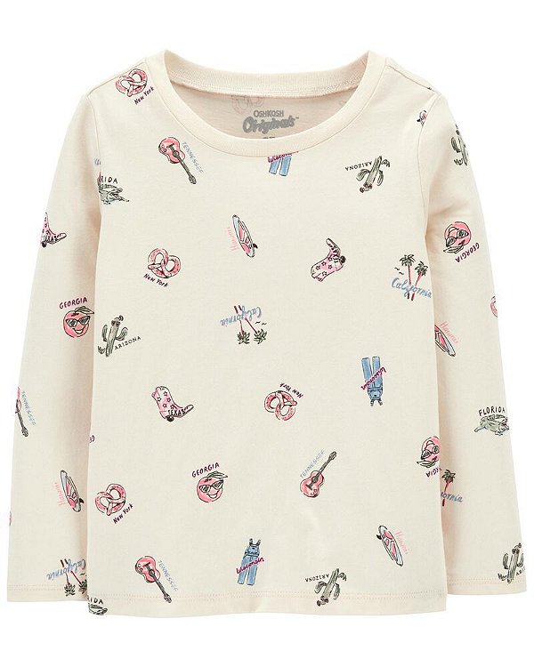 CAMISETA MANGA LONGA OSHKOSH - ESTADOS EUA - MENINA