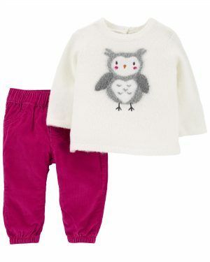CONJUNTO 2 PEÇAS BLUSA DE FIO CARTER'S - CORUJA - MENINA
