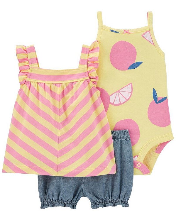 CONJUNTO VERÃO 3 PEÇAS CARTER'S - FRUTINHA - MENINA
