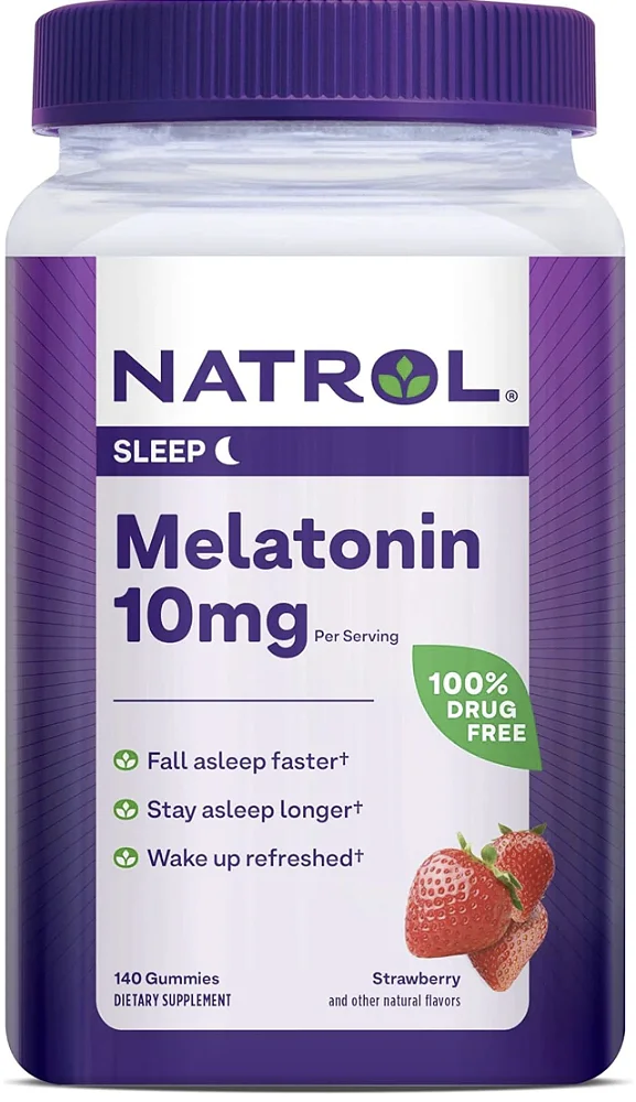 MELATONINA EM GOMA NATROL STRAWBERRY - 180 GUMMIES ADULTO 10mg