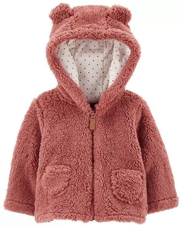 CASACO PELUCIADO CARTER'S - URSINHO ROSE - MENINA