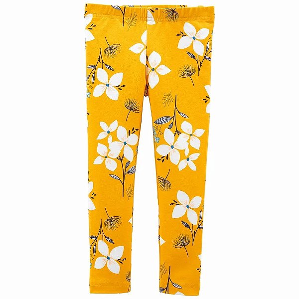 CALÇA LEGGING CARTER'S - FLORAL AMARELA - MENINA