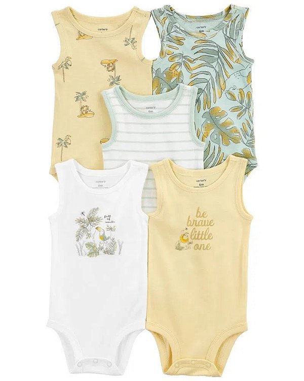KIT 5 BODIES REGATA  CARTER'S - TUCANO - MENINO