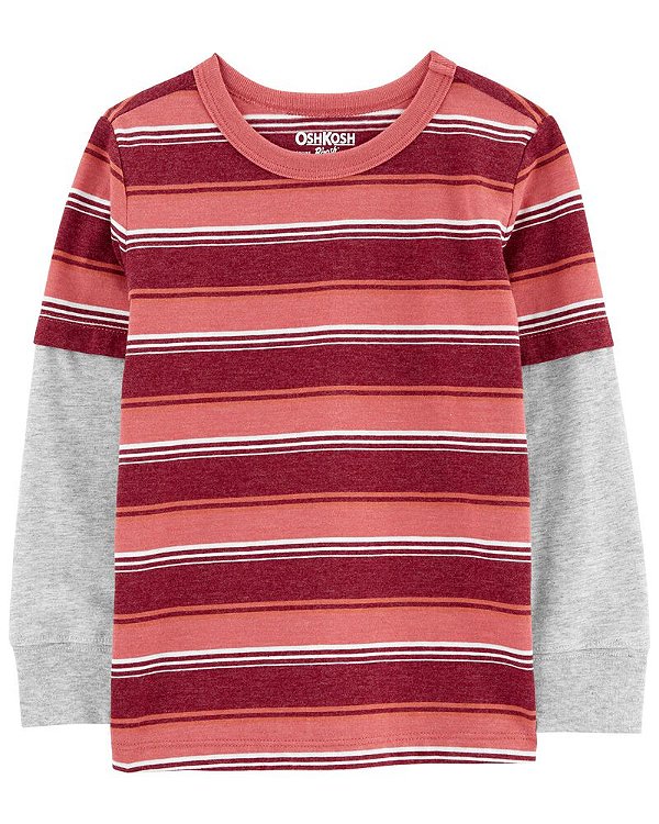 CAMISETA MANGA LONGA OSHKOSH - LISTRADINHO - MENINO