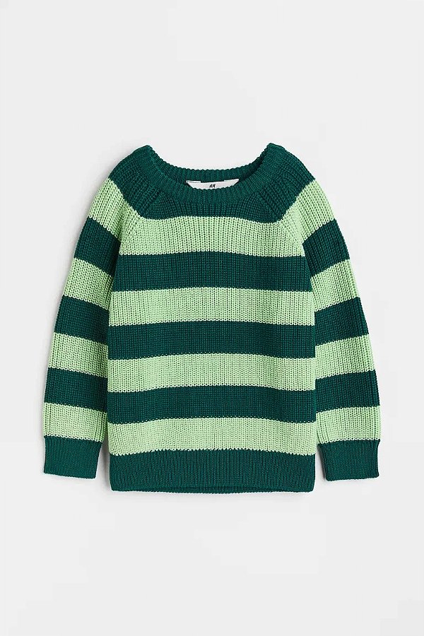 BLUSA DE FIO H&M - VERDE LISTRADO - MENINO