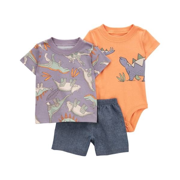 CONJUNTO VERÃO 3 PEÇAS CARTER'S - DINO - MENINO
