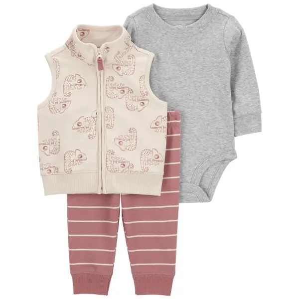 CONJUNTO COLETE 3 PEÇAS CARTER'S - CAMALEÃO - MENINO