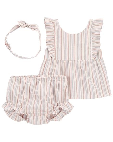 CONJUNTO VERÃO 3 PEÇAS CARTER'S - LISTRADO - MENINA