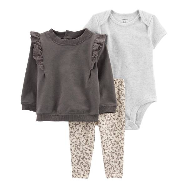 CONJUNTO 3 PEÇAS CARTER'S - CINZA - MENINA