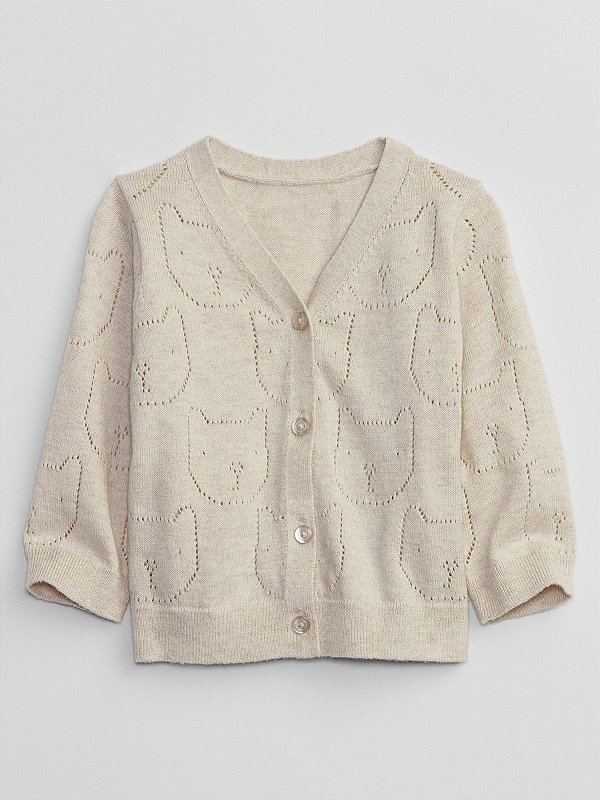 CARDIGAN EM FIO GAP - CREME - UNISSEX
