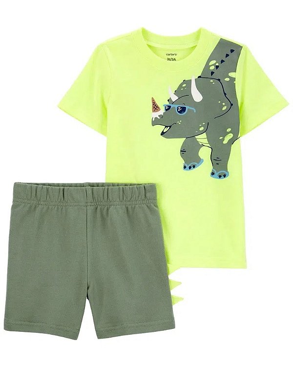 CONJUNTO VERÃO 2 PEÇAS CARTER'S - DINO NEON - MENINO