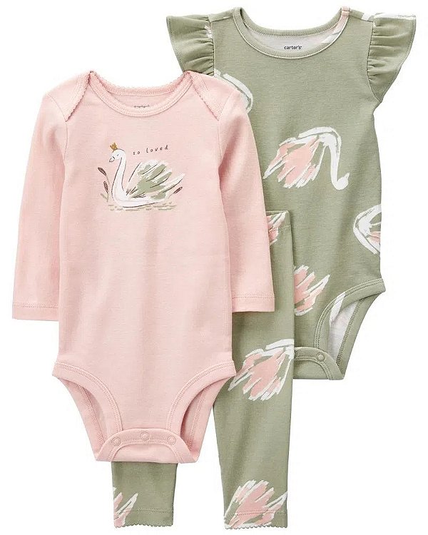 CONJUNTO 3 PEÇAS CARTER'S - CISNE - MENINA