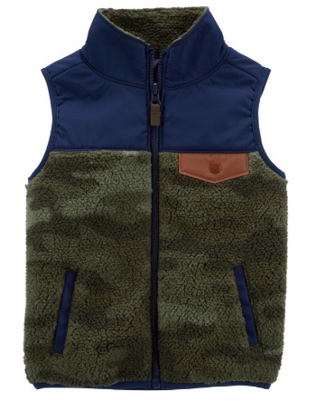 COLETE PELUCIADO CARTER'S - CAMUFLADO E AZUL - MENINO