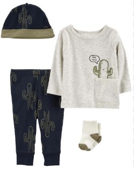 CONJUNTO 4 PEÇAS CARTER'S - CACTOS - MENINO