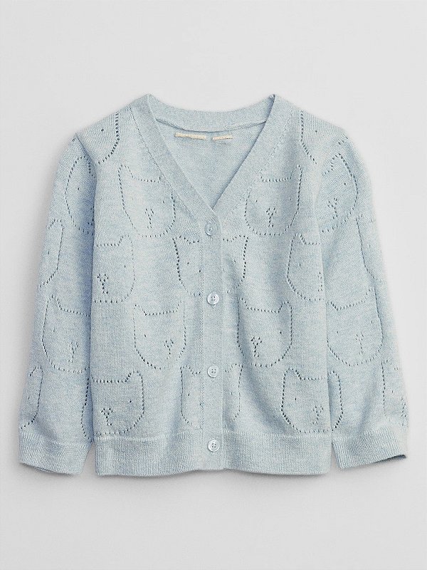 CARDIGAN EM FIO GAP - AZUL GATINHO - MENINO