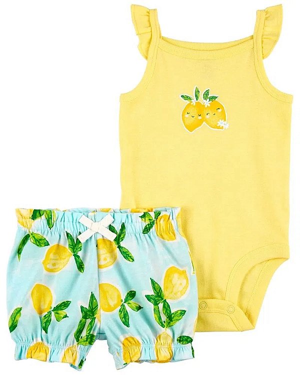 CONJUNTO VERÃO 2 PEÇAS CARTER'S - LIMÃOZINHO - MENINA