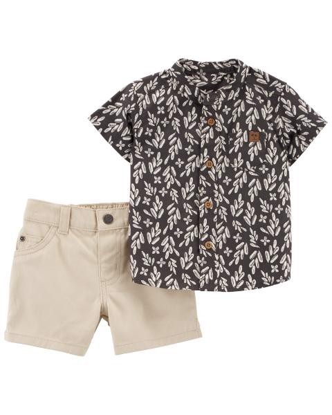 CONJUNTO VERÃO 2 PEÇAS CARTER'S - PRETO FOLHAGEM - MENINO