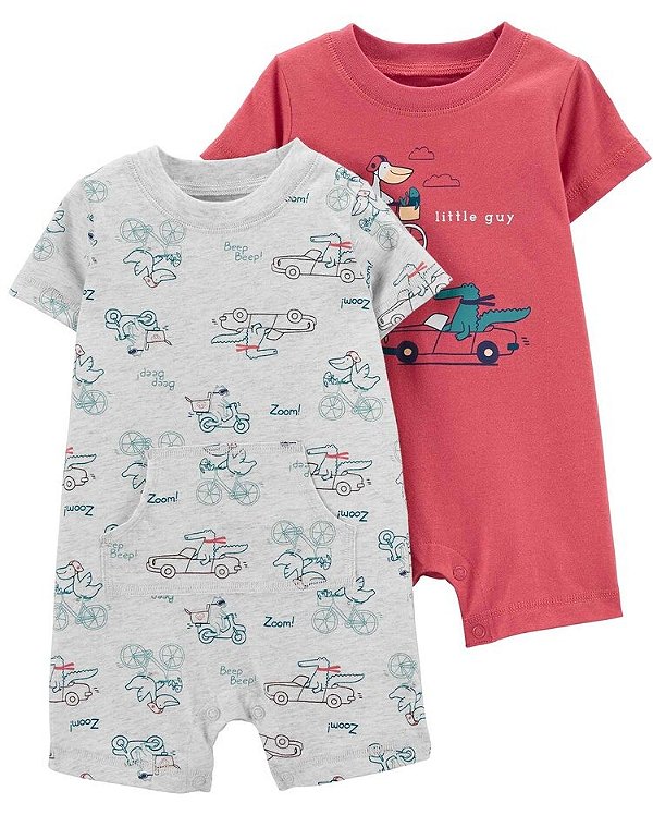 KIT 2 MACACÕES ROMPERS CARTER'S - LITTLE GUY - MENINO