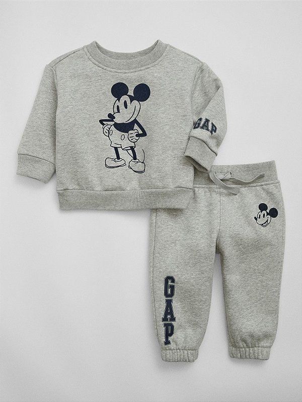 CONJUNTO MOLETOM FLANELADO 2 PEÇAS GAP - MICKEY CINZA - UNISSEX