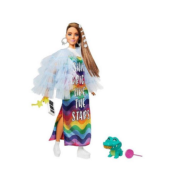 BONECA BARBIE EXTRA MATTEL - RAINBOW - MENINA