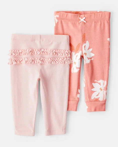 KIT 2 CALÇAS CARTER'S - FLORAL ROSA - MENINA