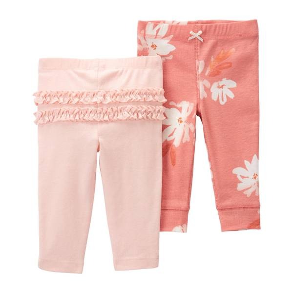 KIT 2 CALÇAS CARTER'S - FLORAL ROSA - MENINA