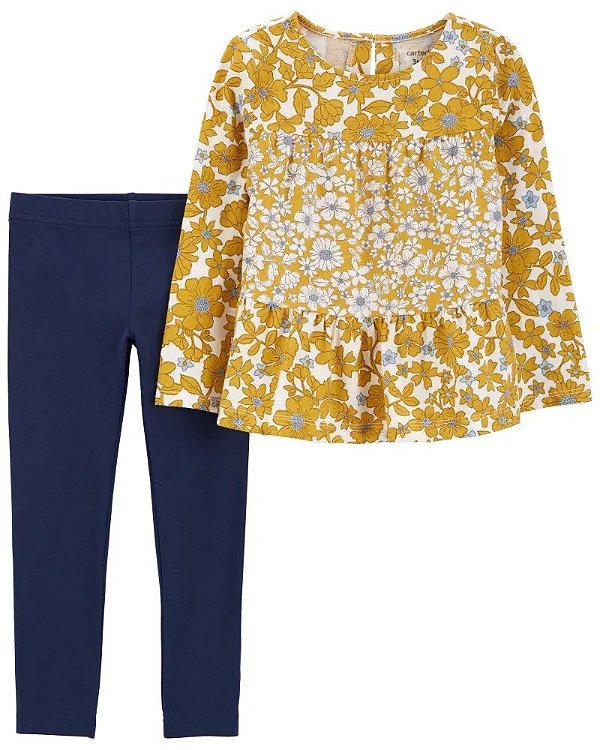CONJUNTO 2 PEÇAS CARTER'S - FLORAL - MENINA