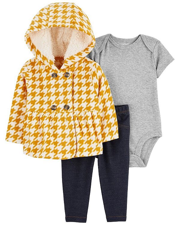 CONJUNTO 3 PEÇAS CARTER'S - AMARELO - MENINA