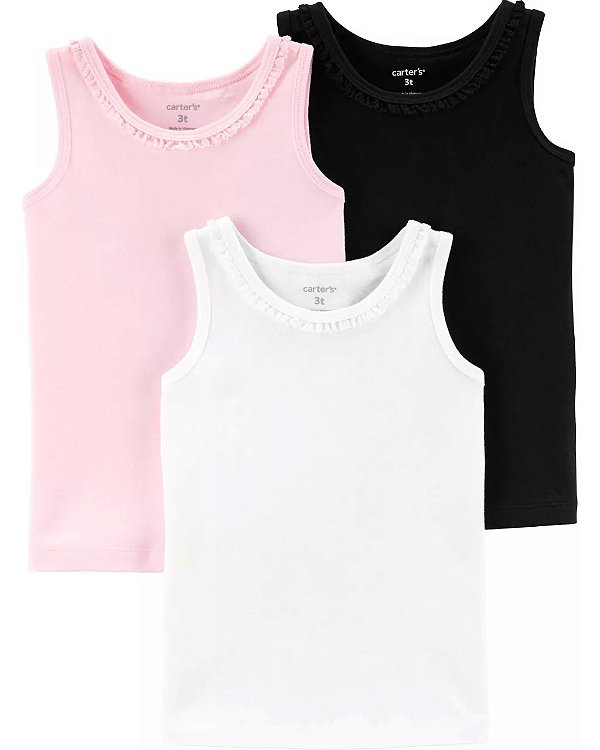 KIT 3 CAMISETAS REGATAS CARTER'S - BASIC - MENINA